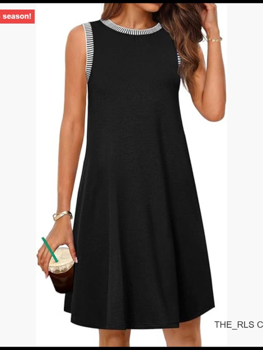 Rayon Spandex Sleeveless A-Line Sundress with Side Pockets